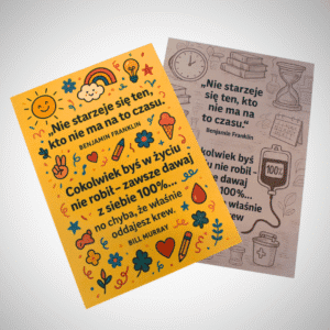 Plakat z projektem opasowym pod klienta